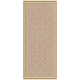 Rectangular beige pinboard with a light wooden frame and subtle white lattice stitching pattern forming diamond shapes.