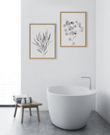 Sylvie Neutral Botanical 1 and 2 Soft White Framed Canvas by kateandlaurel - product image 9 for Resin Society