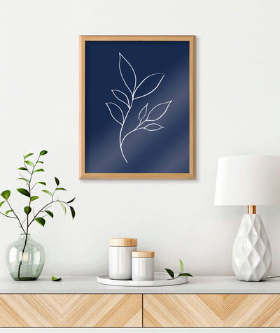Blake Modern Blue Botanical Line Sketch Print 3 Framed Printed Glass by by kateandlaurel - product image 17 for Resin Society