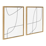 Sylvie Modern Line Abstract 3 and 4 Black and White Framed Canvas by kateandlaurel