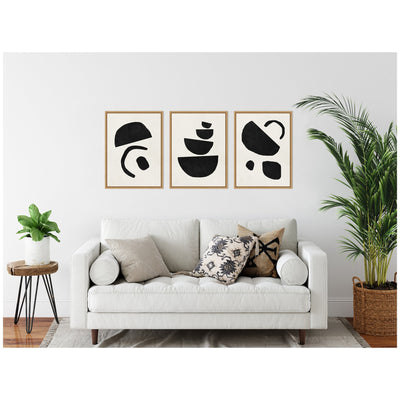 Sylvie Black Geometric Abstracts Framed Canvas Art Set by July Art Prints