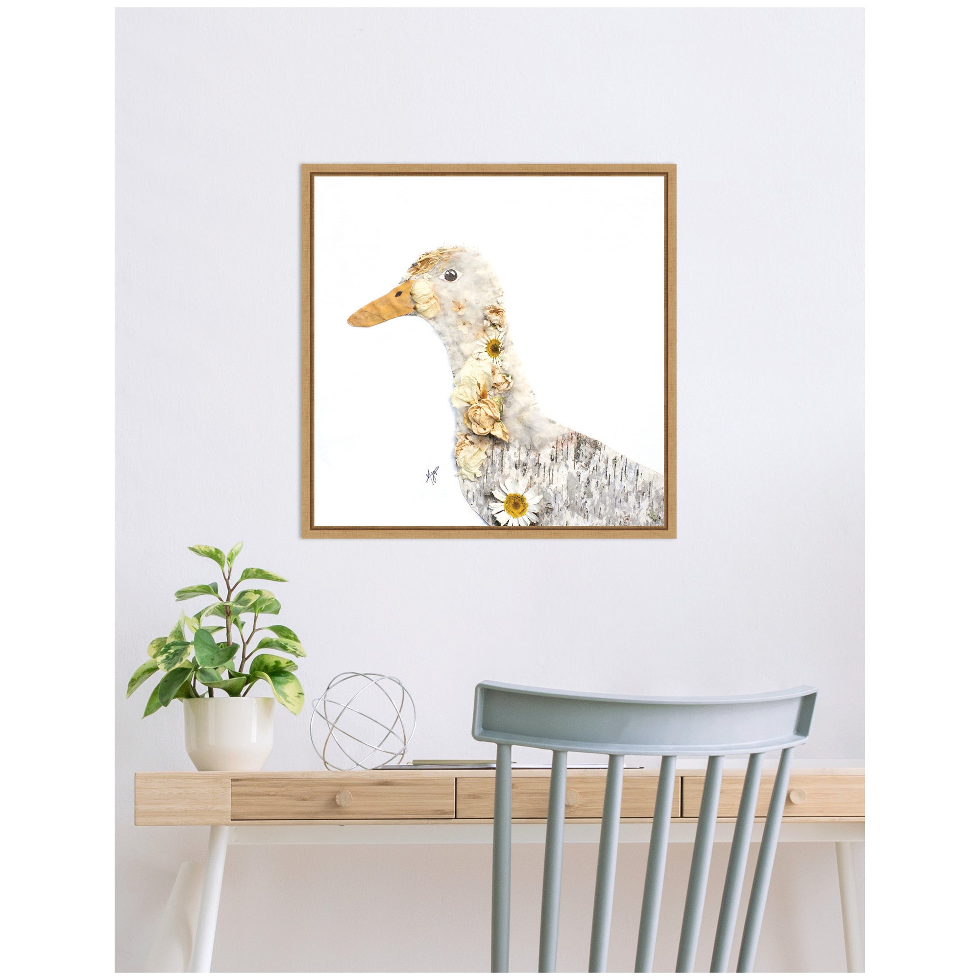 Duck No.
1 by Madeline Jeppesen Framed Canvas Wall Art Print