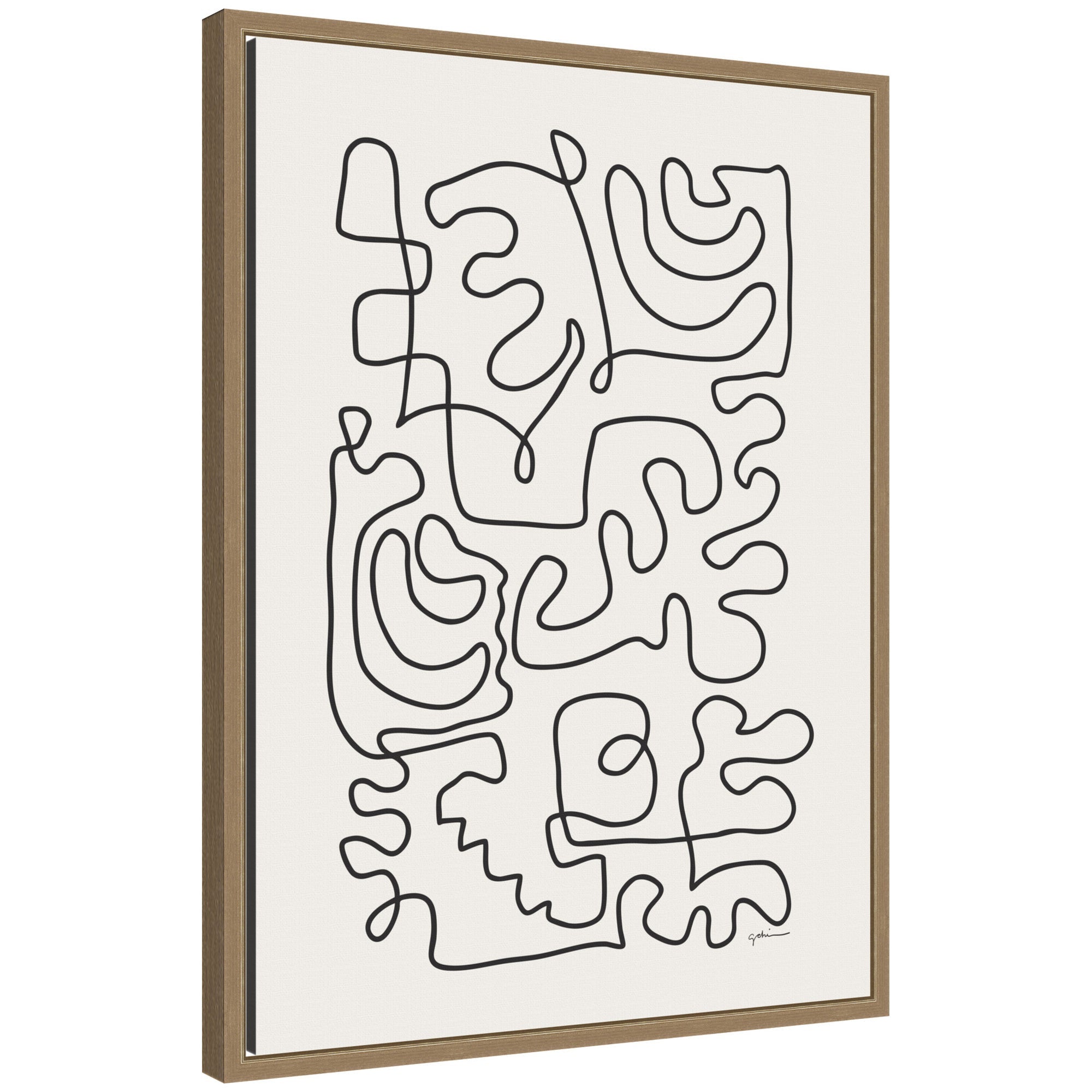 Connected Lines by Gabrielly Guedes Framed Canvas Wall Art Print
