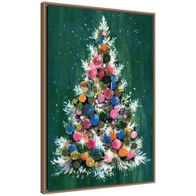 Sylvie Beaded Christmas Tree Framed Canvas