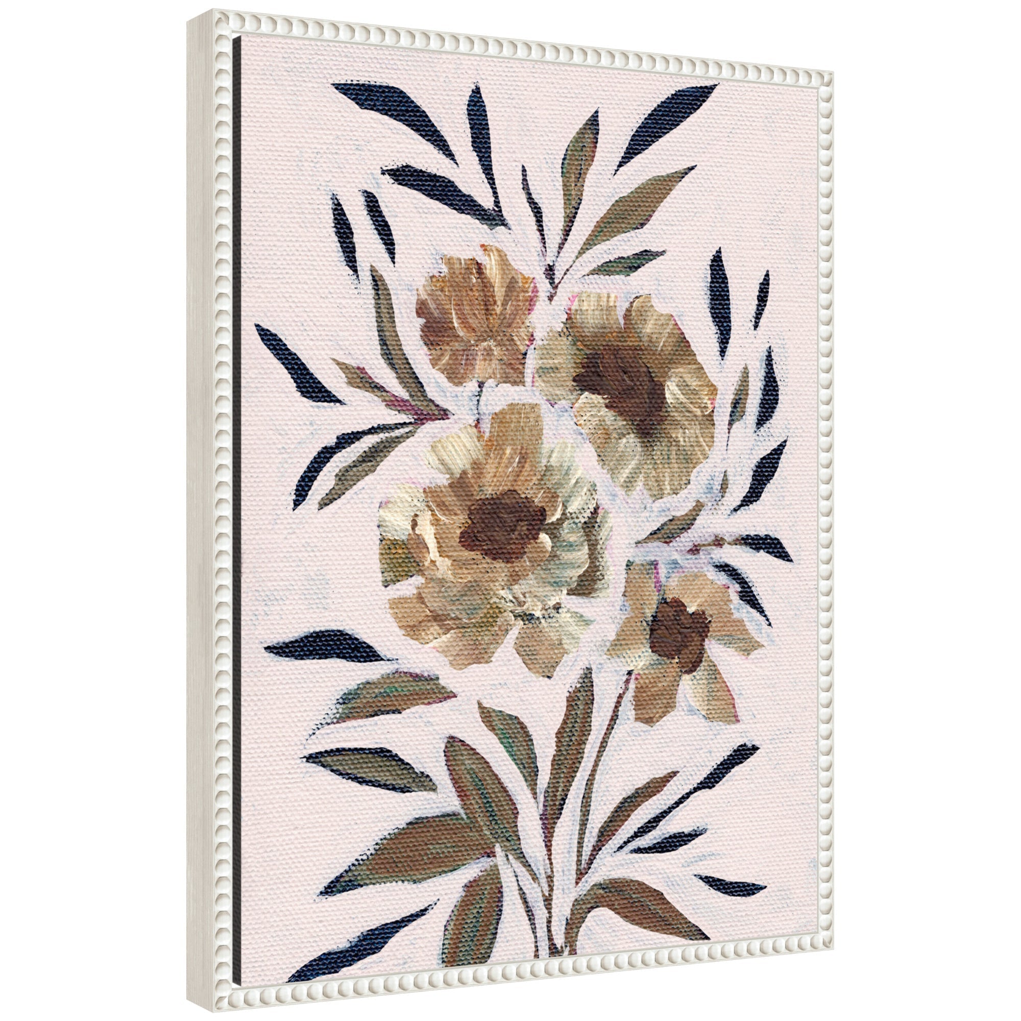Sylvie Muted Paintrely Florals Framed Canvas by Nikita Jariwala