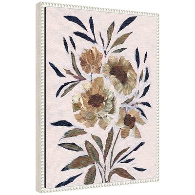 Sylvie Muted Paintrely Florals Framed Canvas by Nikita Jariwala