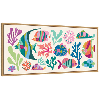 Sylvie Fun Colorful Tropical Fish Framed Canvas by Rachel Lee