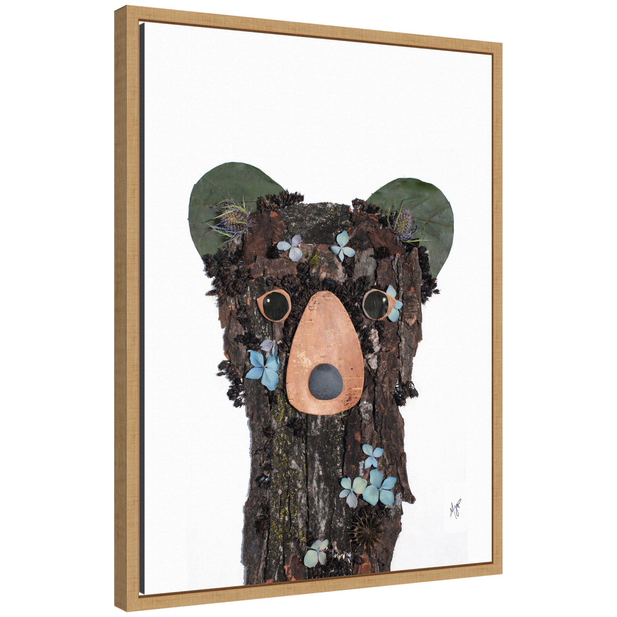 Black Bear by Madeline Jeppesen Framed Canvas Wall Art Print