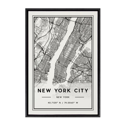 Sylvie New York City Map Framed Canvas by Jake Goossen