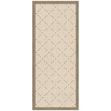 Tall rectangular pinboard with a beige fabric background featuring a subtle green lattice pattern formed by small square nodes connected with thin lines, framed in light wood.
