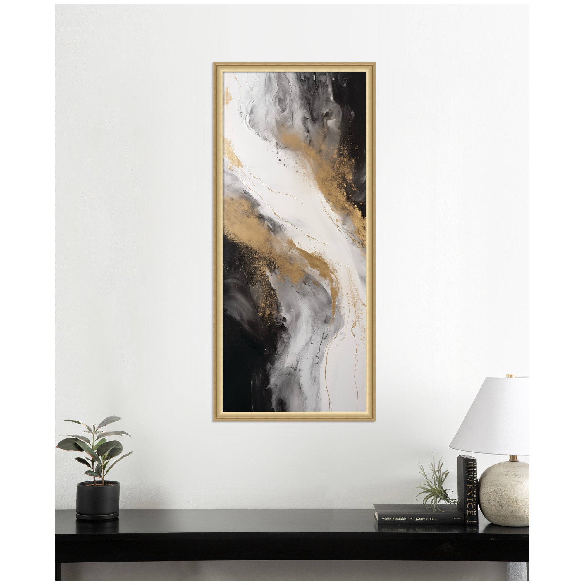 Luxe Drift Modern Elegant Abstract by The Creative Bunch Studio Framed Wall Art Print