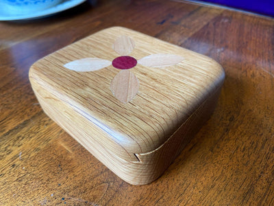 Handcrafted small sliding dovetail box with wooden inlay options