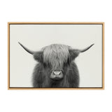 Sylvie Hey Dude Highland Cow Framed Linen Canvas
