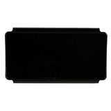 Rectangular black LED bar cover with slightly raised edges and smooth glossy surface, viewed from above against a white background.