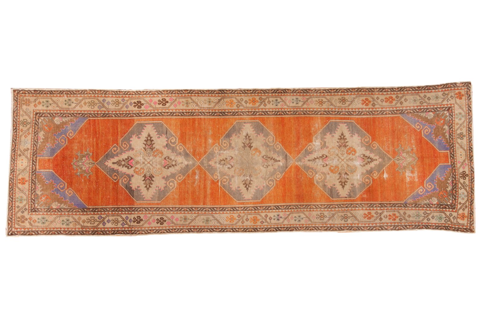 3.5x11 Vintage Distressed Oushak Rug Runner by Old New House® - main product image for Resin Society