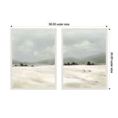 Sylvie Beaded December Mist - 2 Piece Framed Canvas Art Set by Mackenzie Nelson
