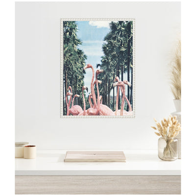 Sylvie Palm Trees and Flamingos Framed Canvas by Sarah Eisenlohr