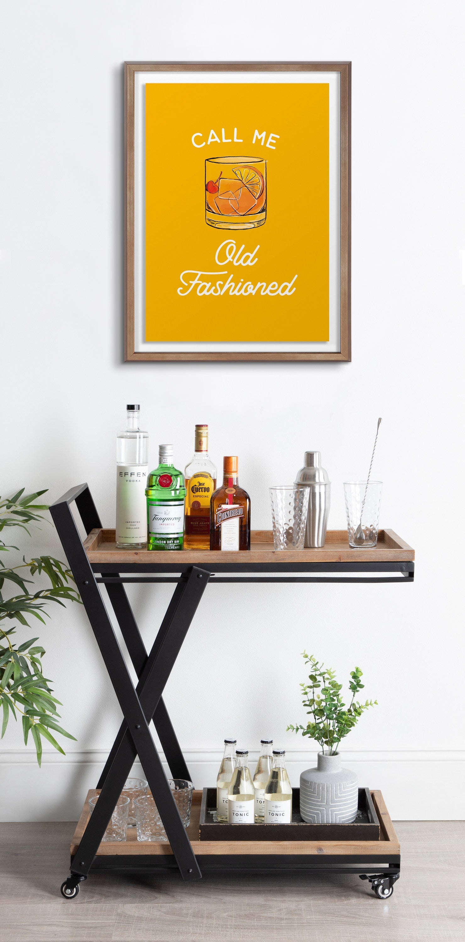 Blake Call Me Old Fashioned Yellow Framed Printed Glass by The Creative by kateandlaurel - product image 7 for Resin Society
