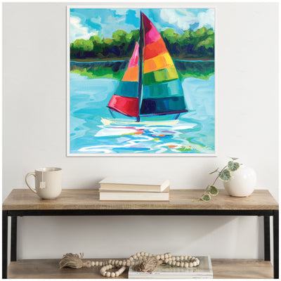 Sylvie Sunday Sailing Framed Canvas by Rachel Christopoulos