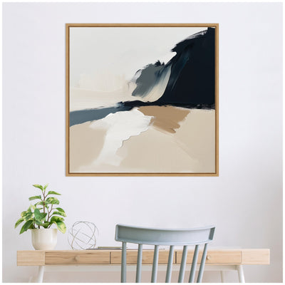 Sylvie Coastal Sand Modern Abstract Landscape II Framed Canvas