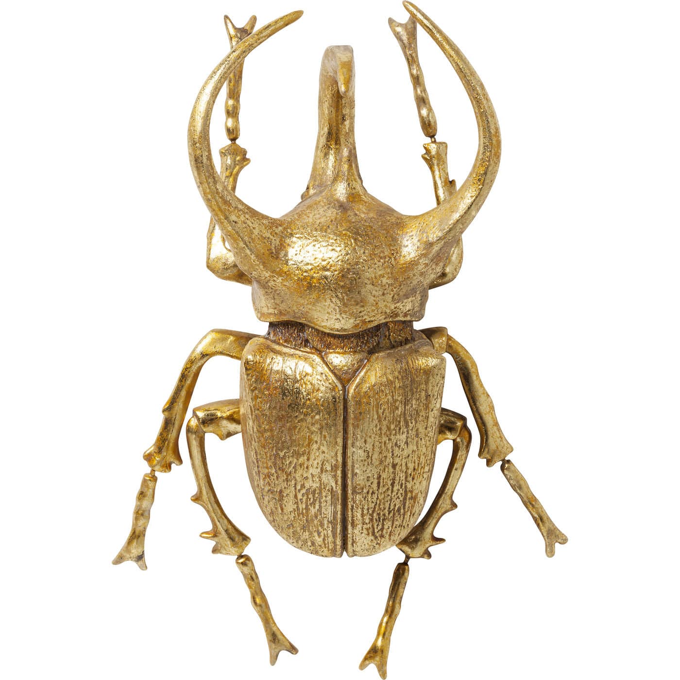 Golden beetle wall decoration with small hook on base