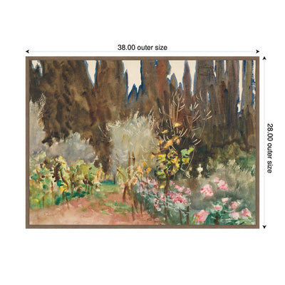 Gardens at Florence circa 1910 John Singer Sargent by Nostalgia Prints Framed Canvas Wall Art Print