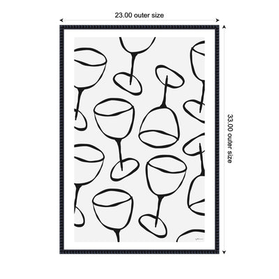 Wine Everywhere by Gabrielly Guedes Framed Canvas Wall Art Print