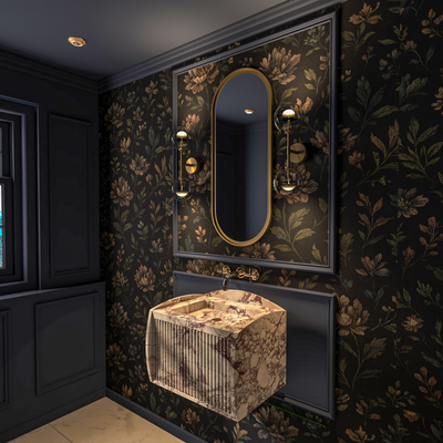 Modern Calacatta Viola Floating Marble Basin – Fluted Designer Vanity by MEG Custom Marble By Ziynet A. LLC - product image 2 for Resin Society