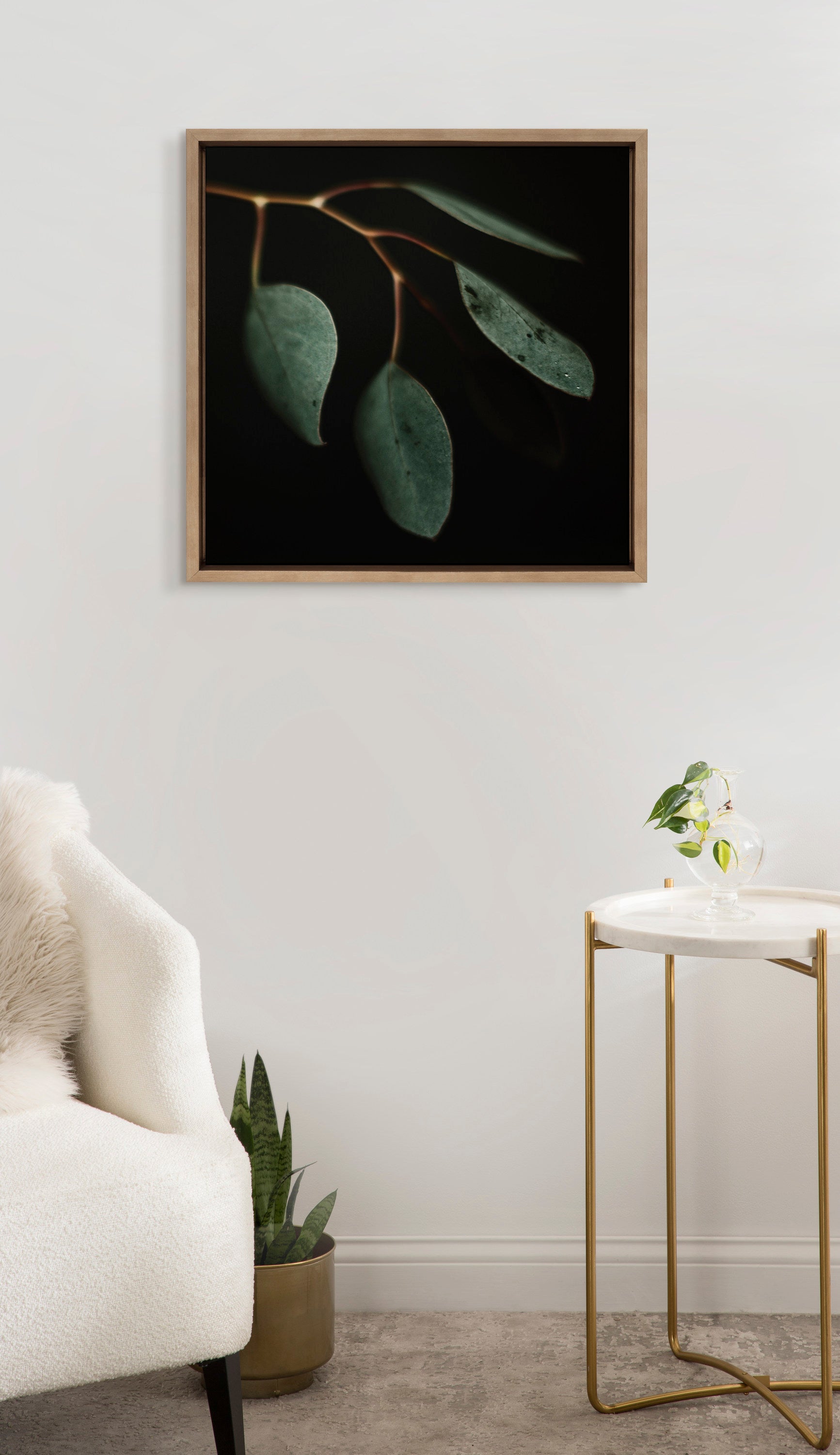 Sylvie Eucalyptus Leaves Framed Canvas by Alicia Abla by kateandlaurel - product image 5 for Resin Society