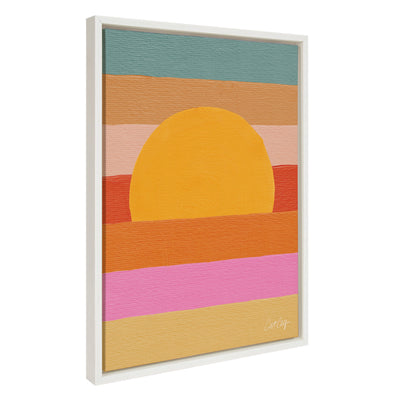 Sylvie Sunset Waves Framed Canvas