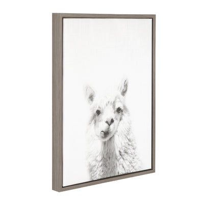 Sylvie Alpaca Framed Canvas by Simon Te of Tai Prints