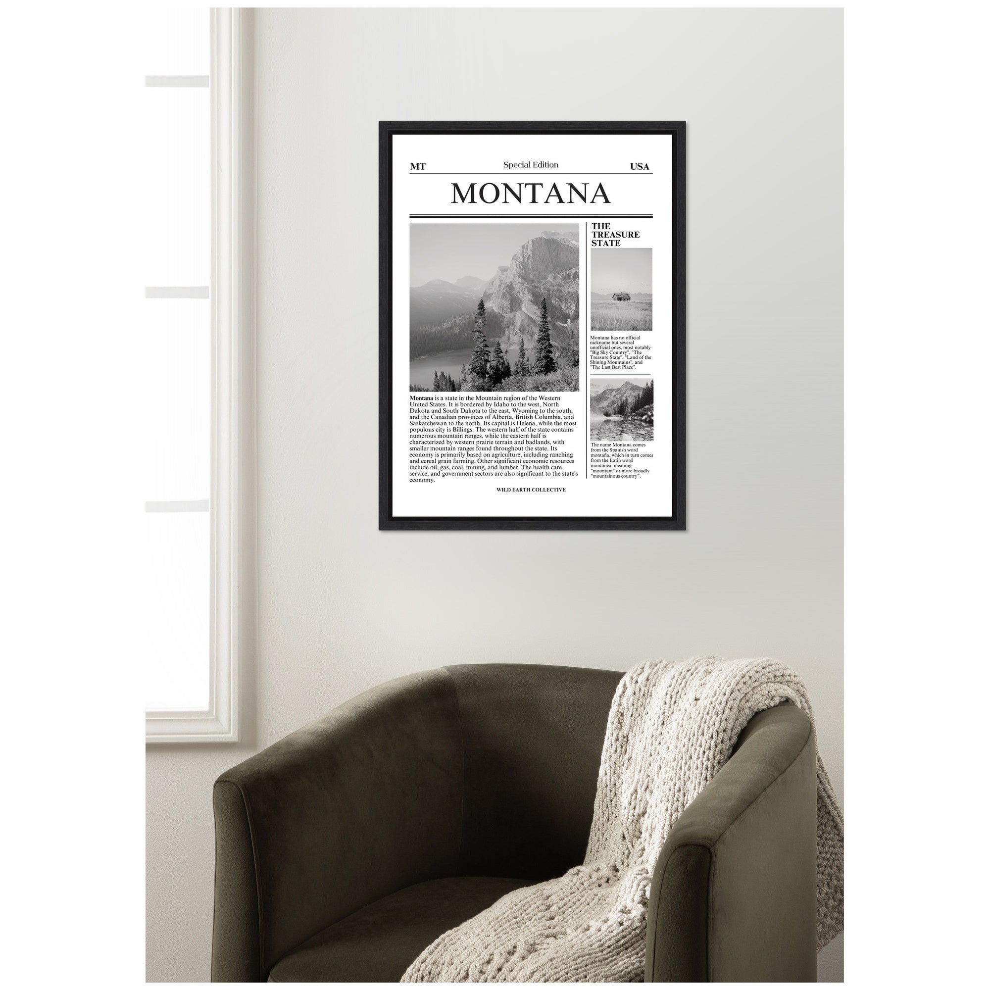 Montana Article by Megan Ryan Framed Canvas Wall Art Print