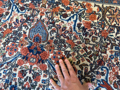 Vintage Persian Sarouk Wool Rug – 4’4” x 6’6” – Hand-Knotted Floral by Rugistan - product image 6 for Resin Society