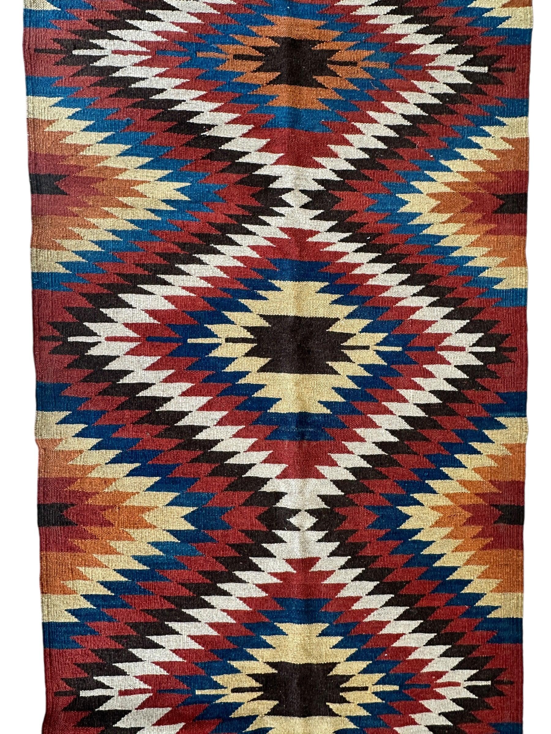 Hand-Knotted Afghan Kilim Wool Runner Rug – 2’8” x 12’4” – Vintage Full by Rugistan - product image 5 for Resin Society