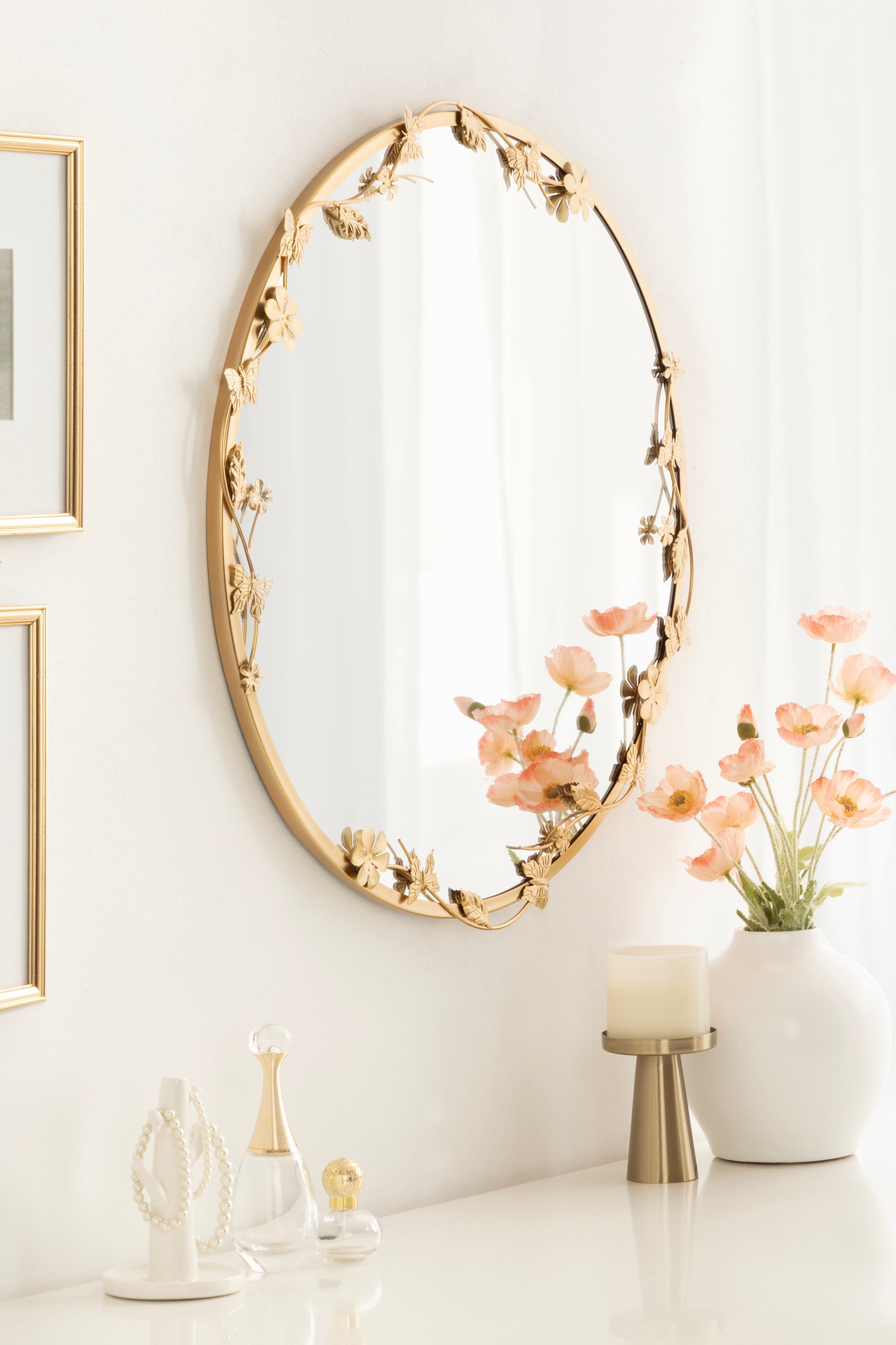 Rosella Floral Wall Mirror Metal