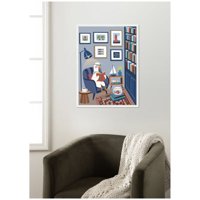 Reading Goose by Rachel Lee 3 Birdies Studio Framed Canvas Wall Art Print