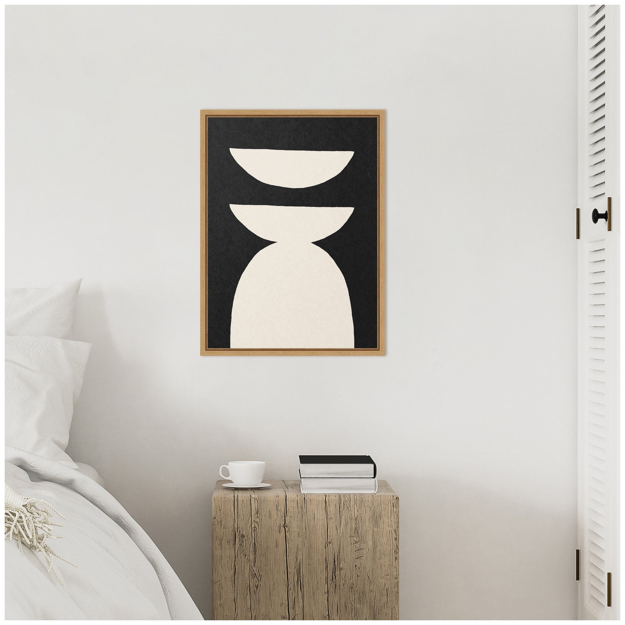 Sylvie White Geometric Abstract Framed Canvas by July Art Prints