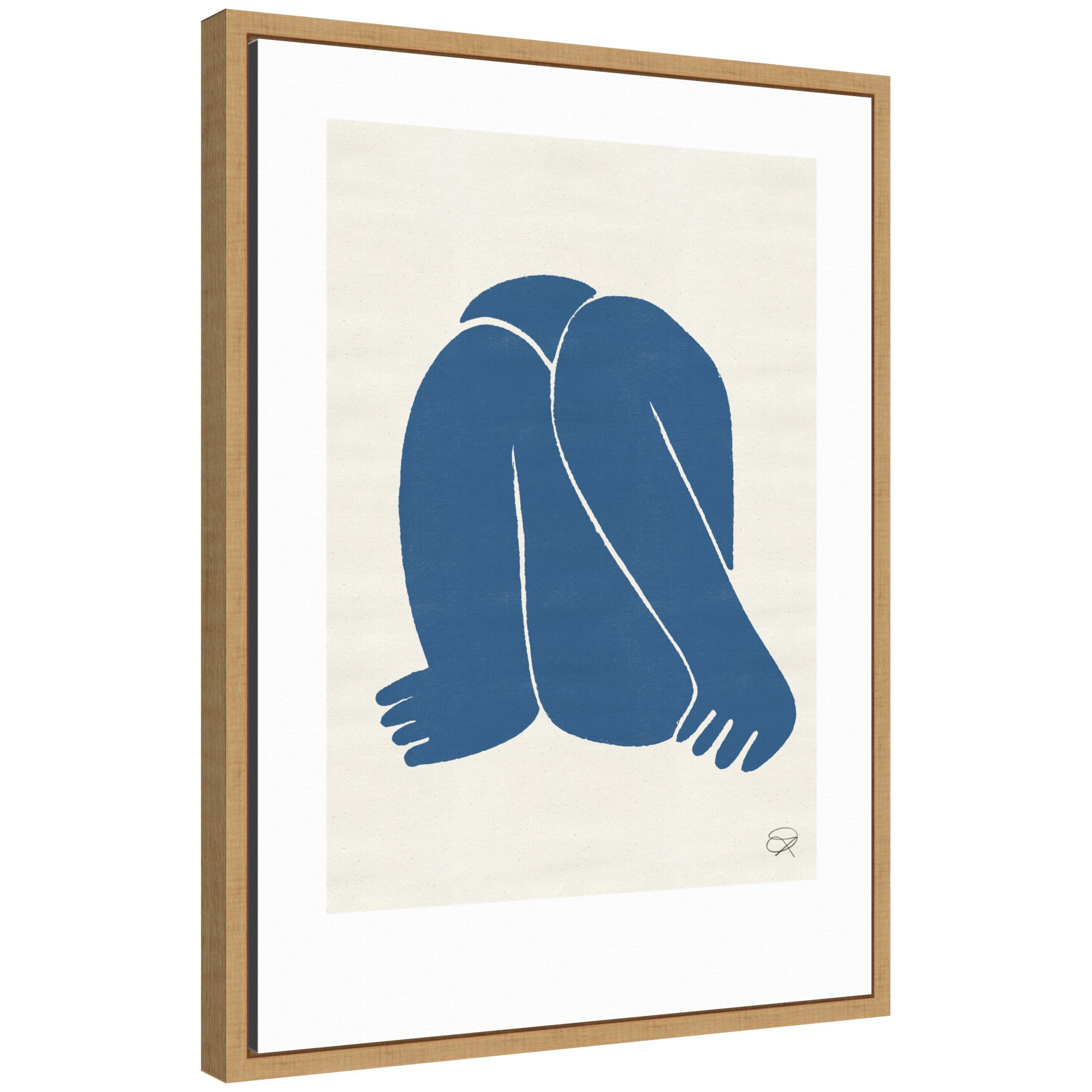 Sylvie Head Down II Royal Framed Canvas by Rocket Jack