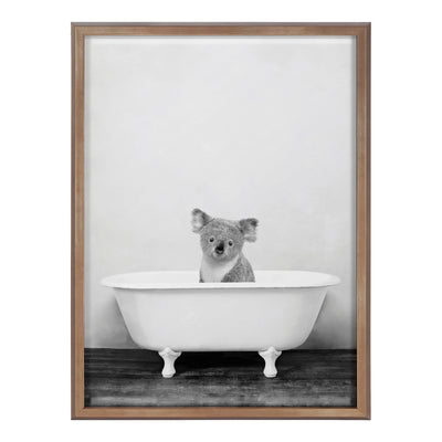 Blake Koala in Bathtub Black and White Framed Printed Glass by kateandlaurel - product image 2 for Resin Society
