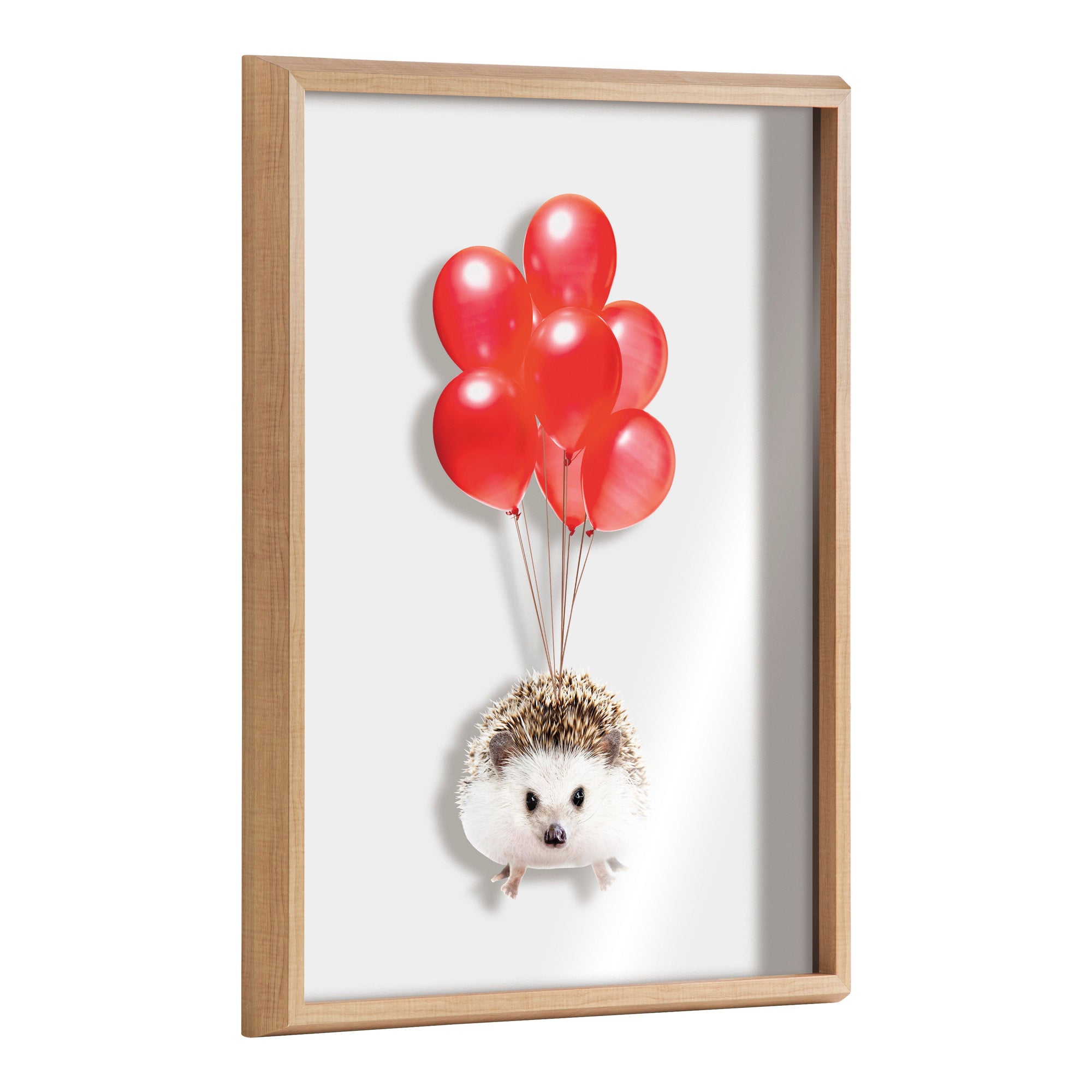 Blake Hedgehog Balloons Framed Printed Glass by Amy Peterson Art Studio by kateandlaurel - main product image for Resin Society