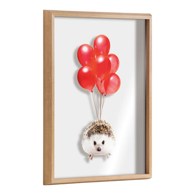 Blake Hedgehog Balloons Framed Printed Glass by Amy Peterson Art Studio by kateandlaurel - main product image for Resin Society