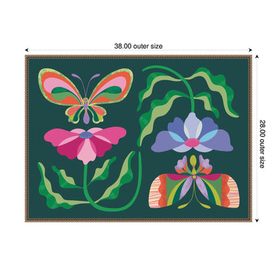Floral Butterflies by Rachel Lee Framed Canvas Wall Art Print