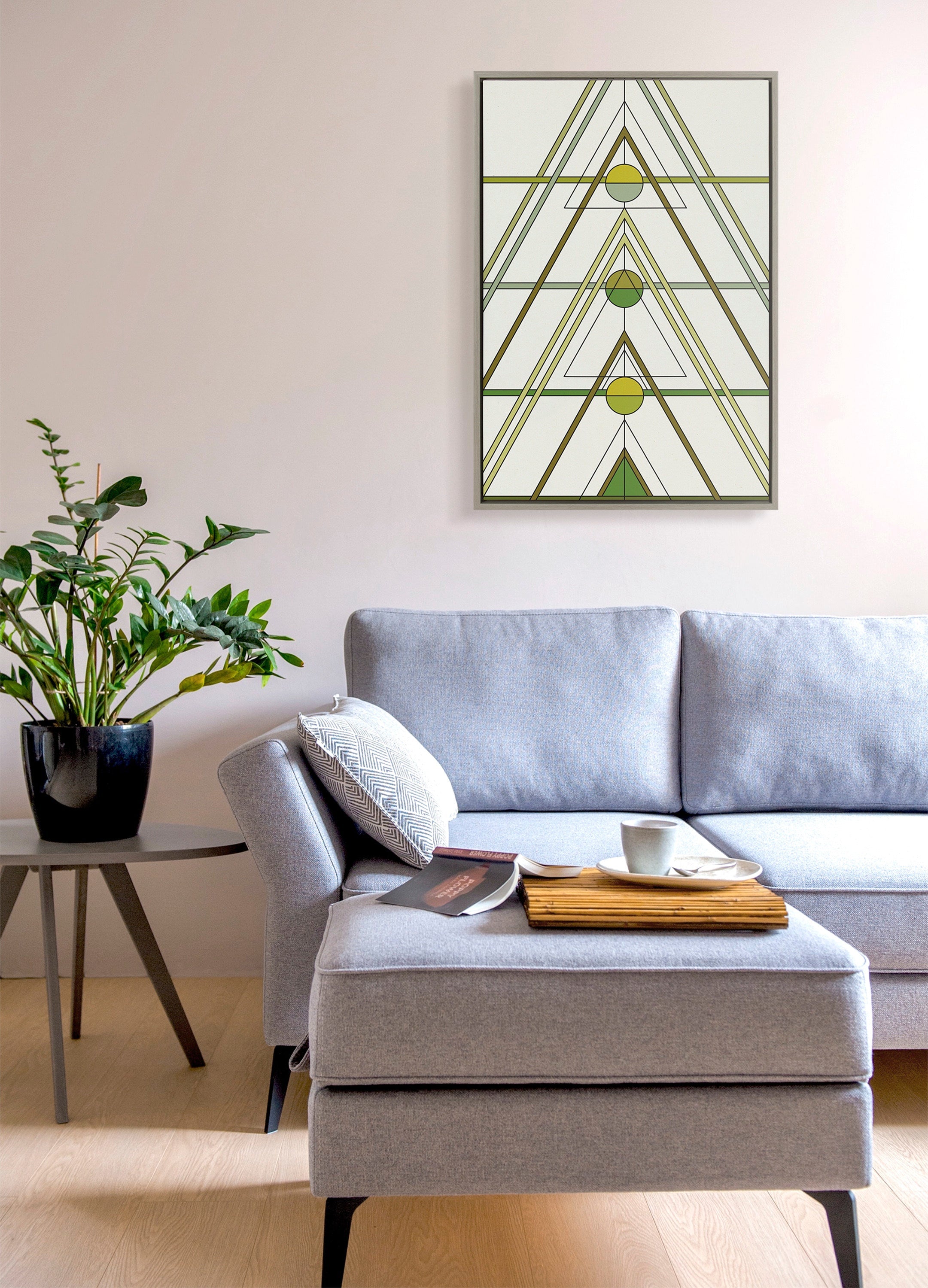 Sylvie Mid Century Modern Retro Tree Framed Canvas by kateandlaurel - product image 7 for Resin Society
