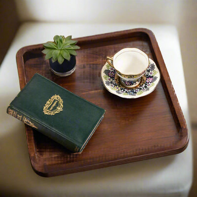 Square Serving Tray - 15" - Solid Bottom by Kalmar Home - main product image for Resin Society