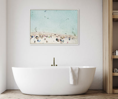 Sylvie Turquoise Beach from Above Framed Canvas