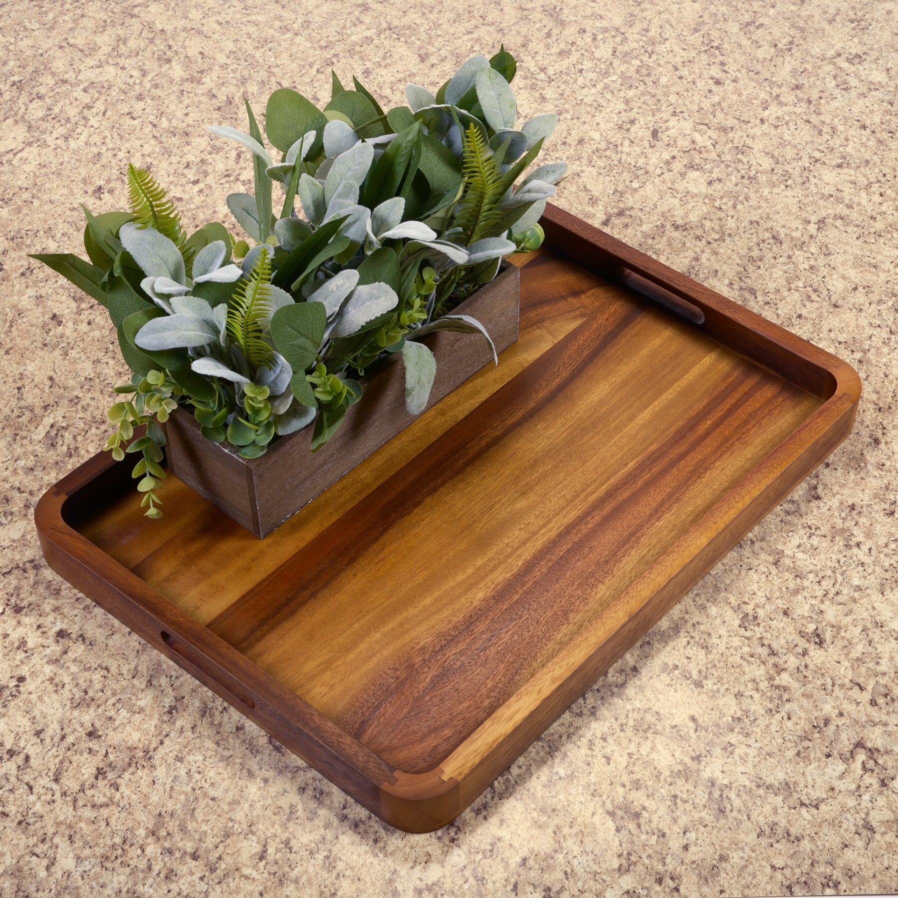 Large Rectangular Serving Tray - Solid Bottom by Kalmar Home - main product image for Resin Society