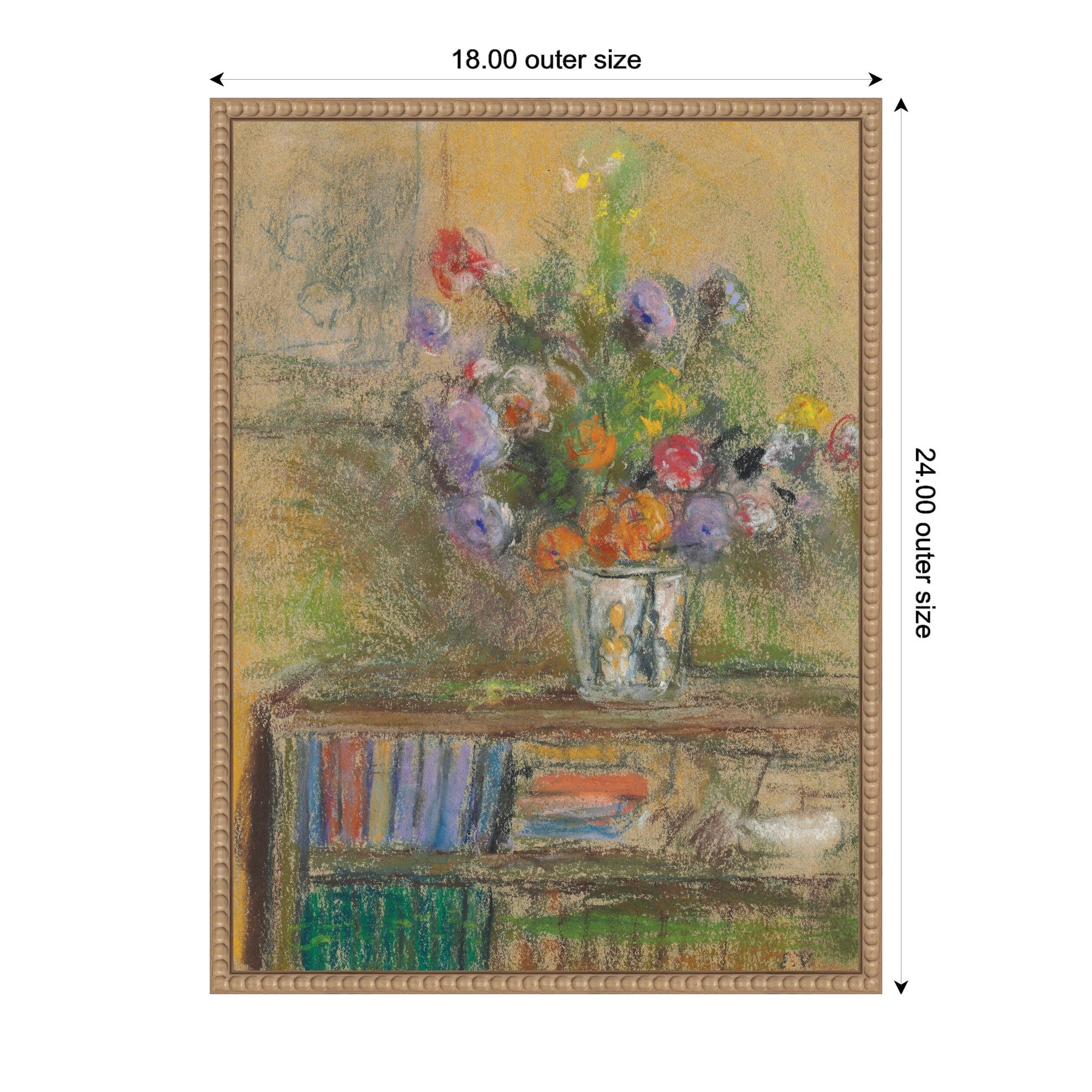 Nature morte au vase de fleurs circa 1932 Edouard Vuillard by Nostalgia Prints Framed Canvas Wall Art Print