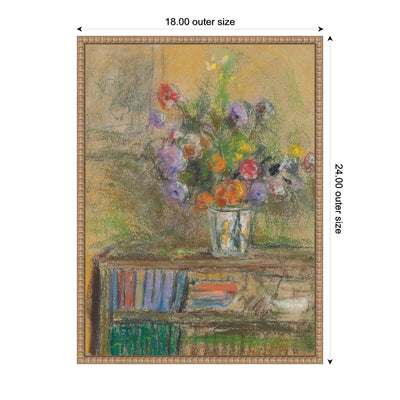 Nature morte au vase de fleurs circa 1932 Edouard Vuillard by Nostalgia Prints Framed Canvas Wall Art Print