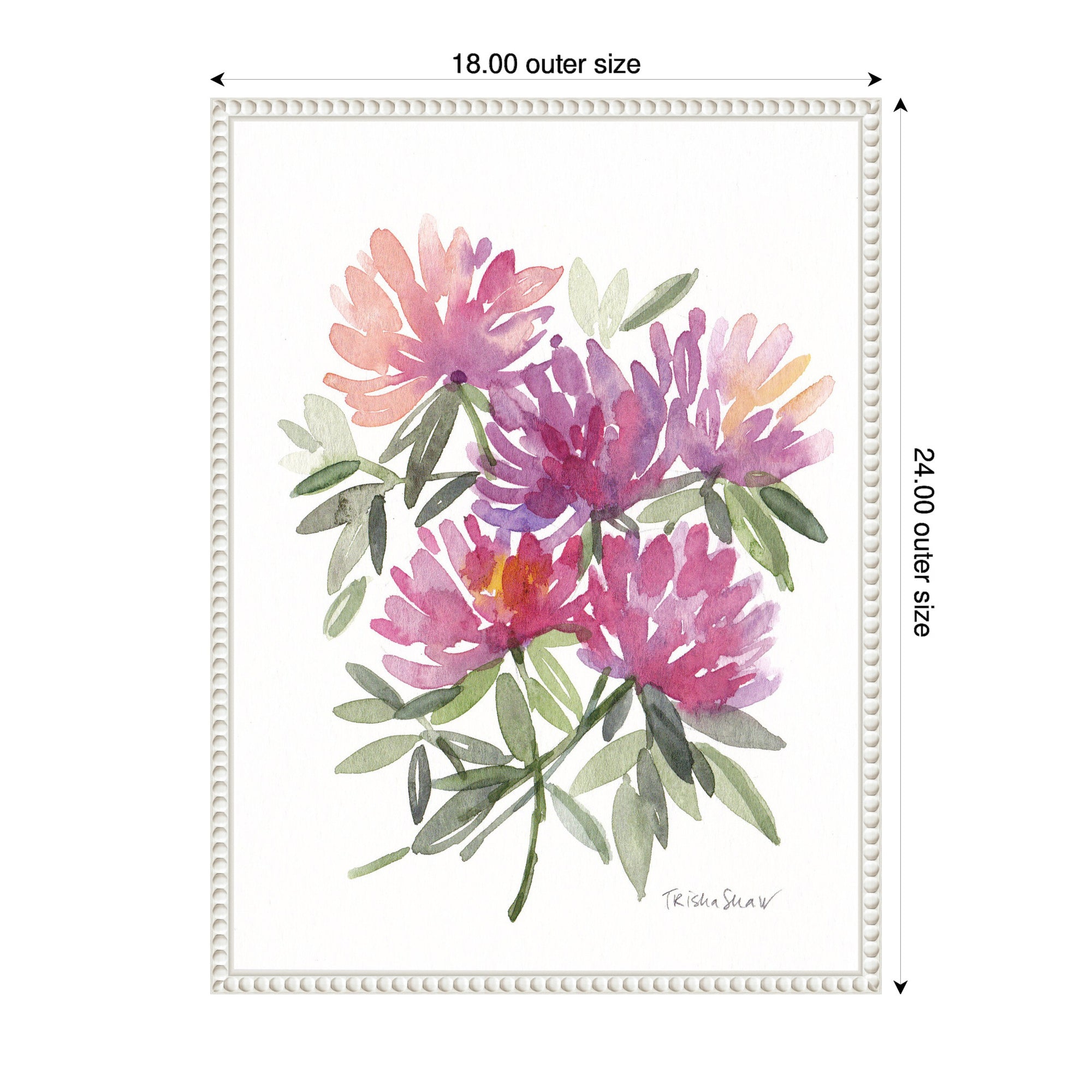 Sylvie Abstract Watercolor Pink Floral Framed Canvas by Patricia Shaw