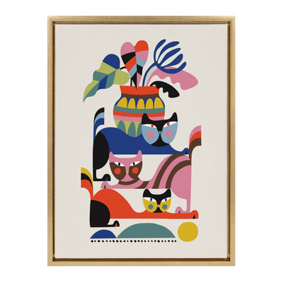 Sylvie 3 Cats Framed Canvas by kateandlaurel - product image 9 for Resin Society